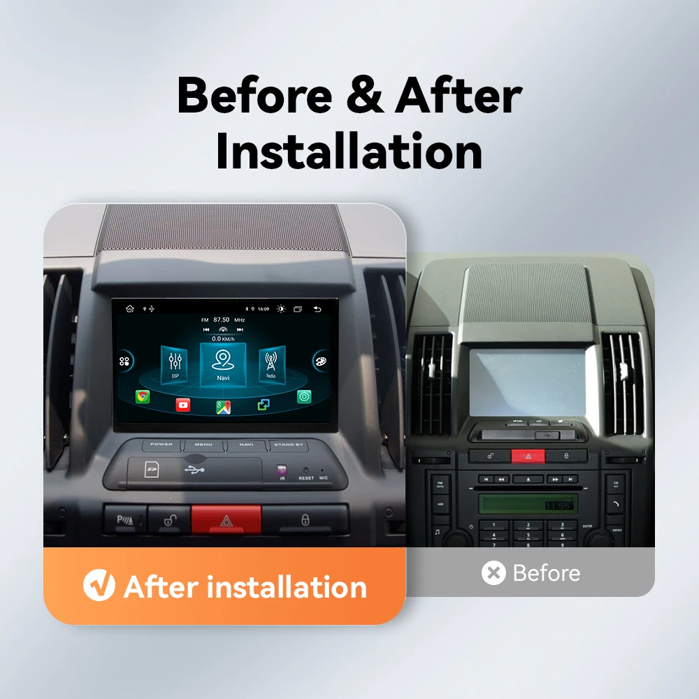 Pantalla Android Land Rover Freelander 2 - navegación GPS integrada
