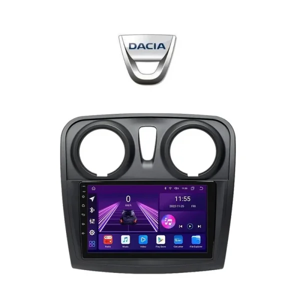 Radio Android con CarPlay y Android Auto para Dacia Sandero y Logan, pantalla táctil de 9 pulgadas