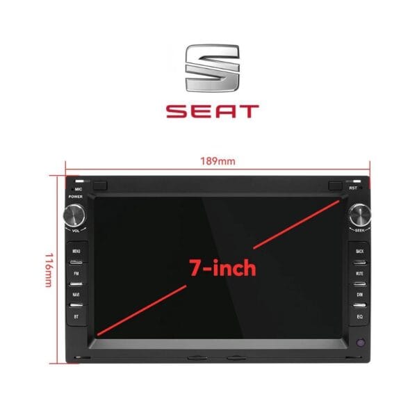 Pantalla Android 7 pulgadas para Seat Ibiza 6L (2002-2008) con CarPlay, GPS y Bluetooth