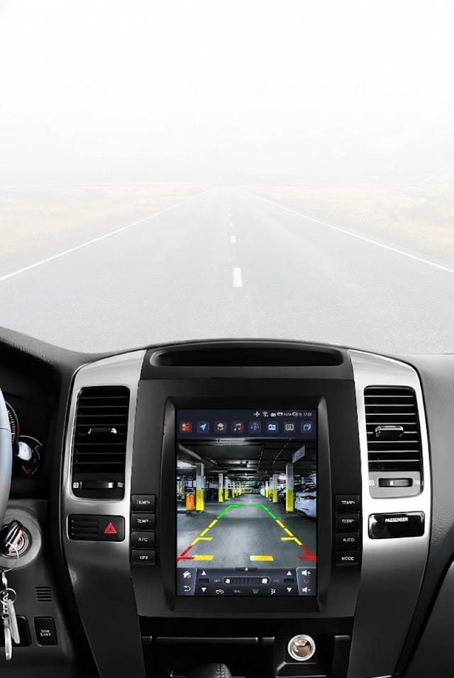 Visualización nítida de la cámara de marcha atrás y asistencia de aparcamiento en pantalla Android para Toyota Land Cruiser