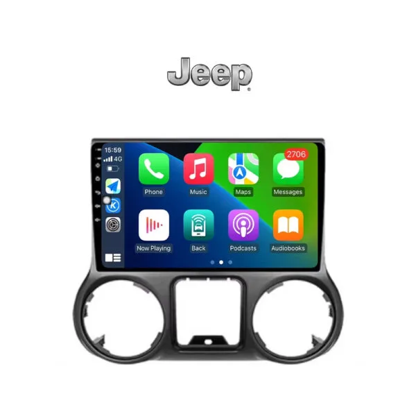 Radio pantalla táctil Android inalámbrica con CarPlay para Jeep Wrangler JK 2011-2014