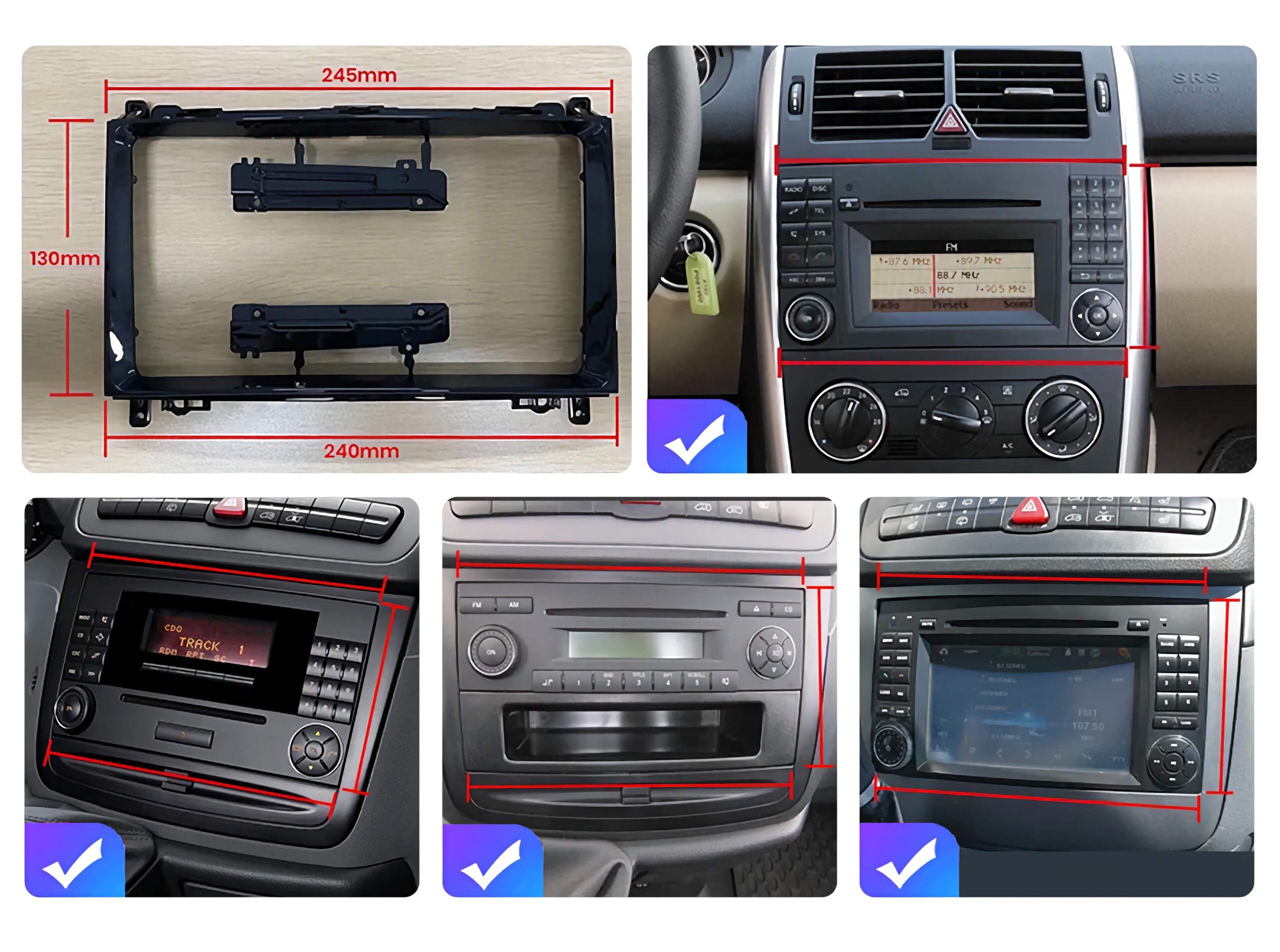 Pantalla Mercedes Benz Clase B W245 + Carplay / AndroidAuto - pantalla Android instalada en el vehículo