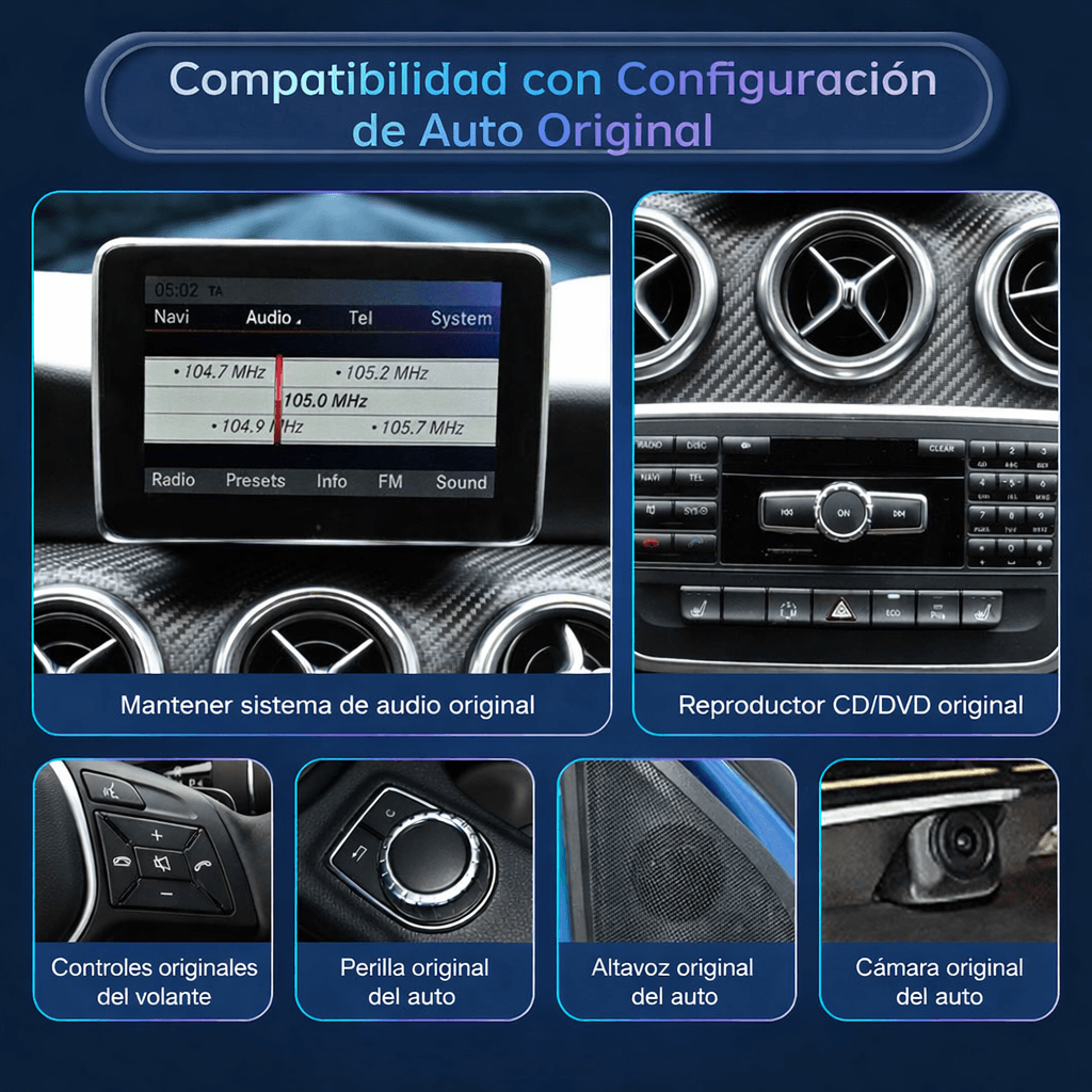 Pantalla Mercedes Clase A W176 - compatible con funciones originales